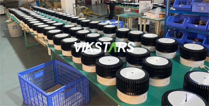 100W 150W 200W 250W Aluminio Fin LED luces de alta bahía para iluminación comercial con reflector 10