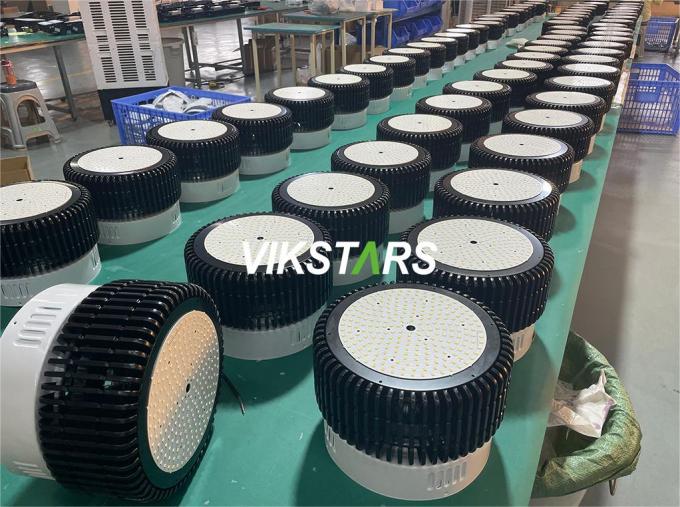 100W 150W 200W 250W Aluminio Fin LED luces de alta bahía para iluminación comercial con reflector 9