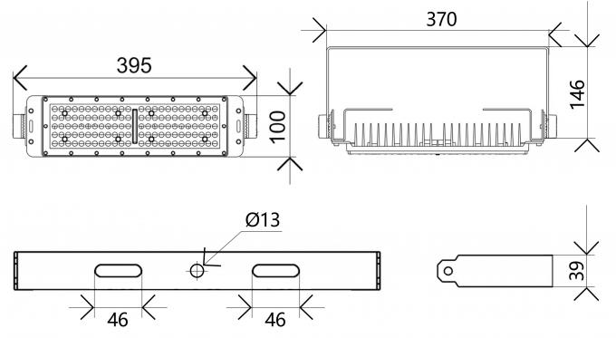 Buen precio 100W Modulo luces de inundación IP65 impermeable alto reflectores de iluminación de mástil de estadio 13