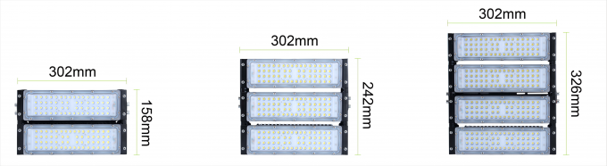 50W 100W 150W 200W 250W 300W Aluminio Fin LED Luces de inundación IP65 Larga vida útil Buena calidad LED Luces de alto mástil 6