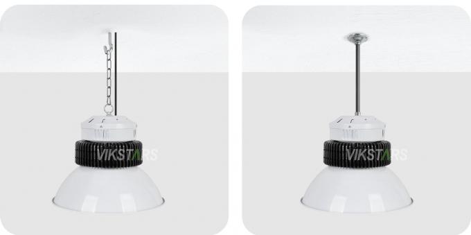 100W 150W 200W 250W Aluminio Fin LED luces de alta bahía para iluminación comercial con reflector 4