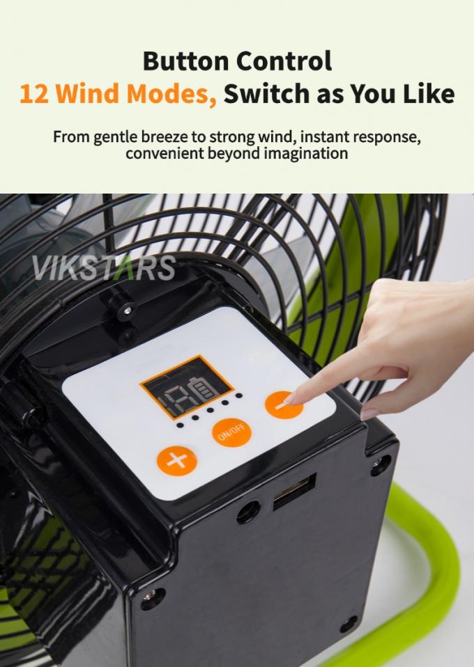 Ventilador portátil para exteriores recargable para el hogar de emergencia de 12 pulgadas 14 pulgadas Ventilador de suelo solar Ventilador de energía solar silencioso 5