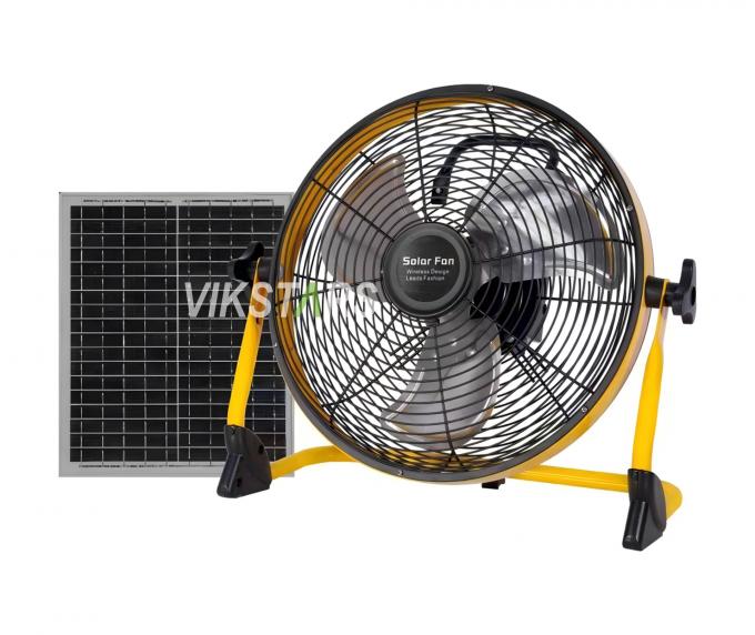 Ventilador portátil para exteriores recargable para el hogar de emergencia de 12 pulgadas 14 pulgadas Ventilador de suelo solar Ventilador de energía solar silencioso 11