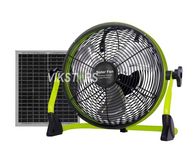 Ventilador portátil para exteriores recargable para el hogar de emergencia de 12 pulgadas 14 pulgadas Ventilador de suelo solar Ventilador de energía solar silencioso 12