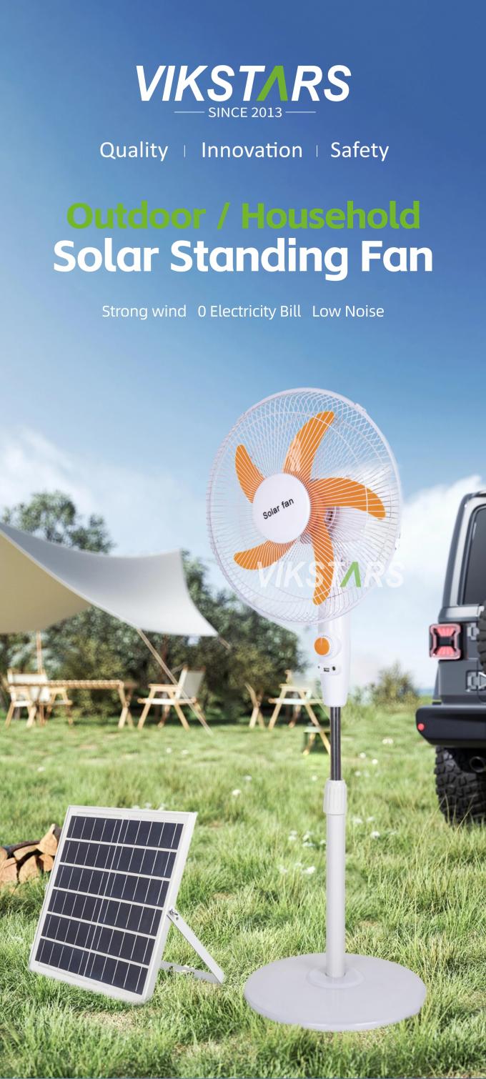 Ventilador solar de 16 pulgadas con energía solar para uso en el hogar de acampada 0