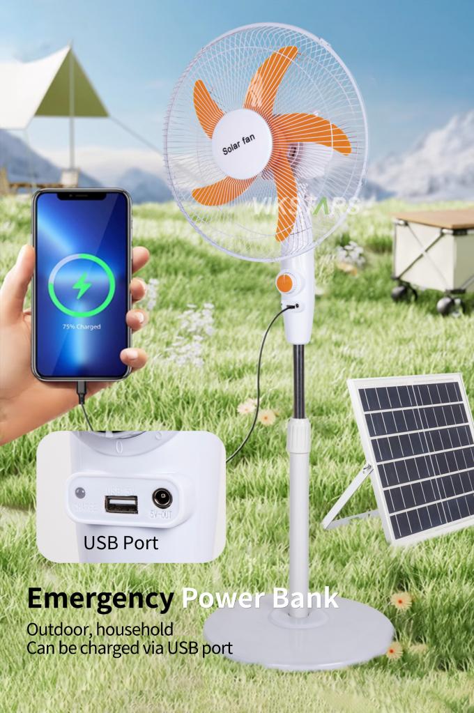 Ventilador solar de 16 pulgadas con energía solar para uso en el hogar de acampada 12