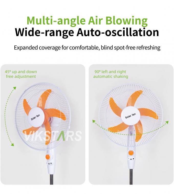 Ventilador solar de 16 pulgadas con energía solar para uso en el hogar de acampada 15