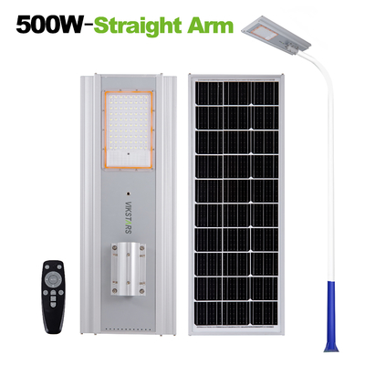comprar IP66 500W 700W Lámpara de calle solar integrada para la calle principal con control remoto Luz solar de aluminio fabricación en línea