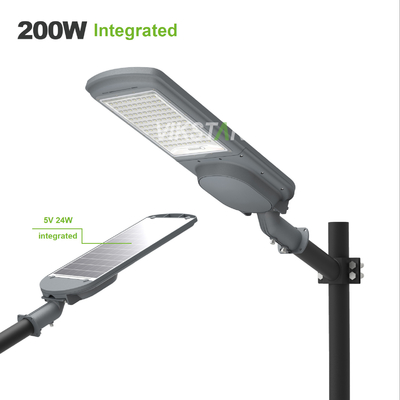 comprar Alta potencia todo en uno 200W 300W 400W 500W Divide las luces solares de la calle con panel solar adicional fabricación en línea