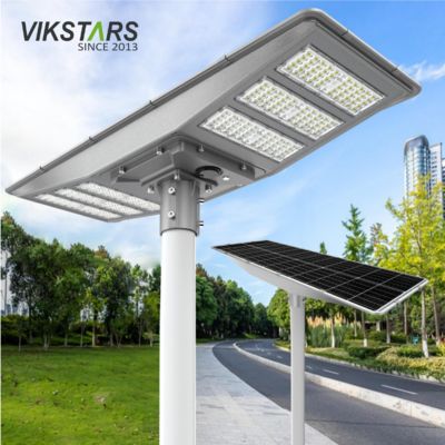comprar Nueva lámpara de calle solar bidireccional IP66 LED luz solar de jardín 600W 900W todo en uno luces solares de paisaje fabricación en línea