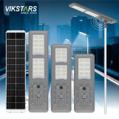 Nueva lámpara de calle solar bidireccional IP66 LED luz solar de jardín 600W 900W todo en uno luces solares de paisaje